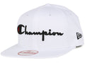 Champion × New Era 9FIFTY Reverse Weave Script Snapback – White