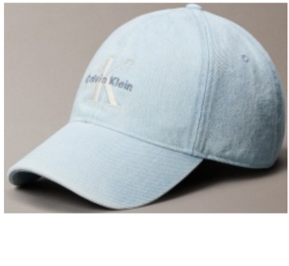 Calvin Klein Monologo Embroidery Denim Baseball Cap – Light Wash Denim