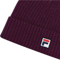 FILA Knitted Beanie with F Patch – Plum