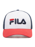 FILA Beppu Trucker Cap Linear Logo Snap Back – True Red/Bright White/Medieval Blue