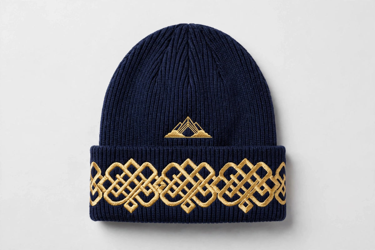 HI-LITE Knit Beanie – Navy/Gold