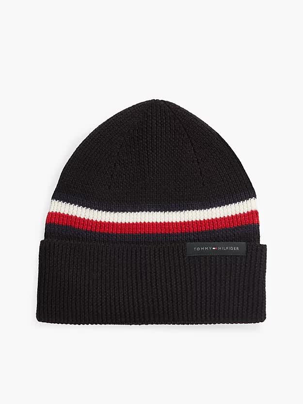 Tommy Hilfiger Beanie Woolmix with Global Stripes