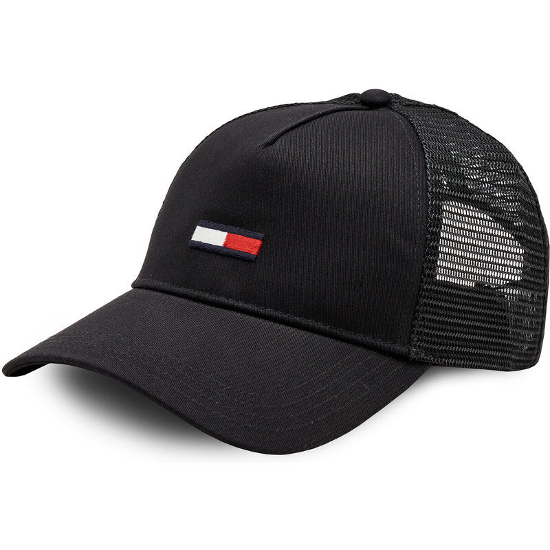 Tommy Jeans TJM Elongated Flag Trucker Cap – Black